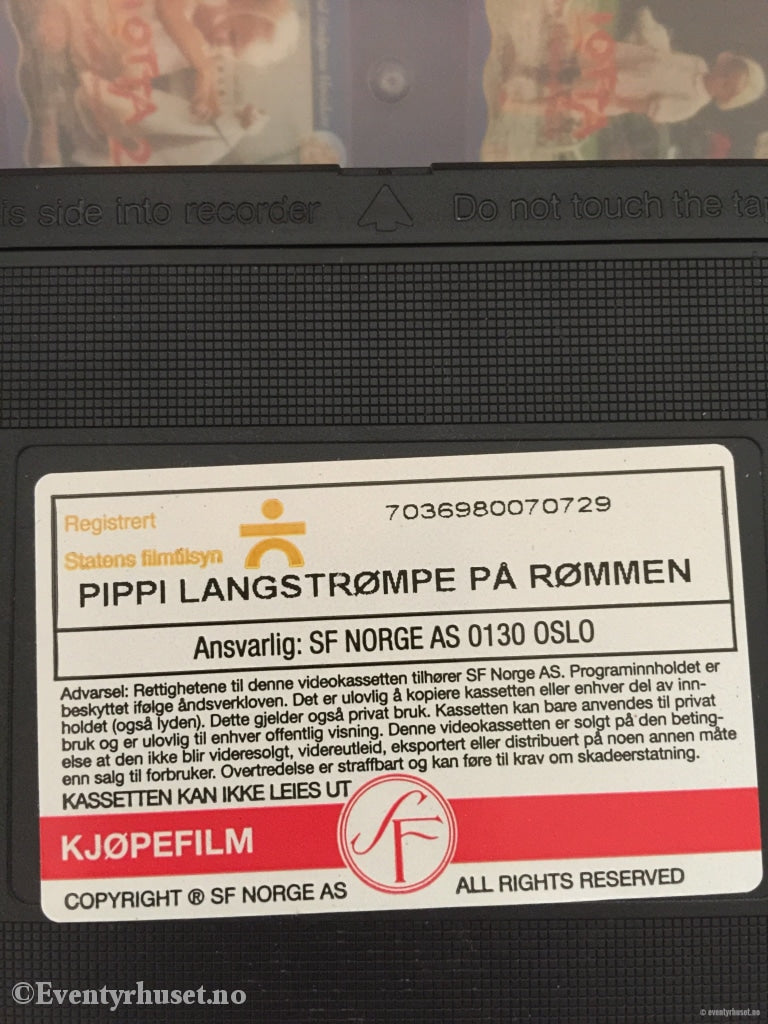 Astrid Lindgren. 1970. Pippi Langstrømpe På Rømmen. Lindgrens Klassikere. Vhs. Vhs