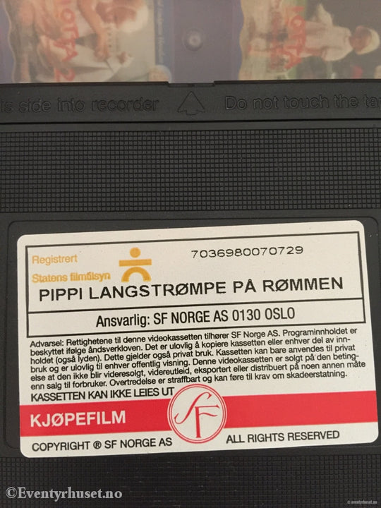 Astrid Lindgren. 1970. Pippi Langstrømpe På Rømmen. Lindgrens Klassikere. Vhs. Vhs