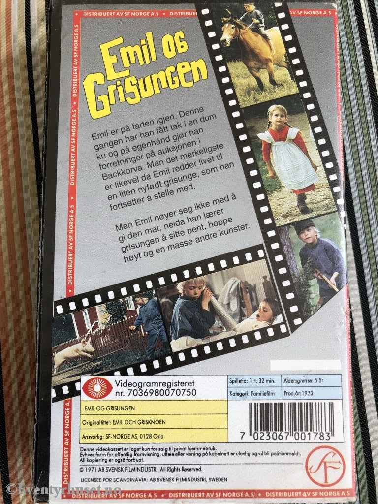 Astrid Lindgren. 1972. Emil Og Grisungen. Vhs. Vhs