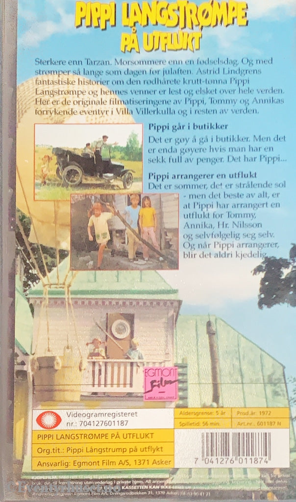 Astrid Lindgren. 1972. Pippi Langstrømpe På Utflukt. Del 2. Vhs. Vhs