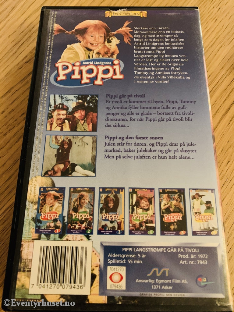 Astrid Lindgren. 1972. Pippi Langstrømpe Tivoli. Vhs. Vhs