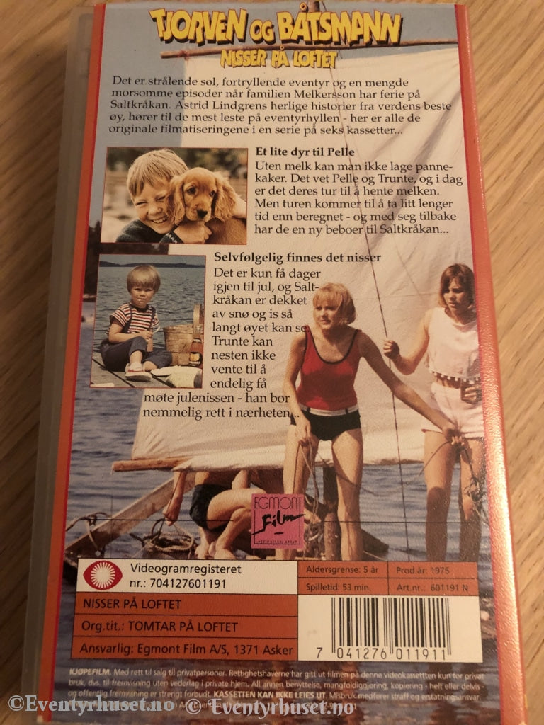 Astrid Lindgren. 1975. Tjorven Og Båtsmann. Vi På Saltkråkan. Nisser Loftet. Vhs. Vhs