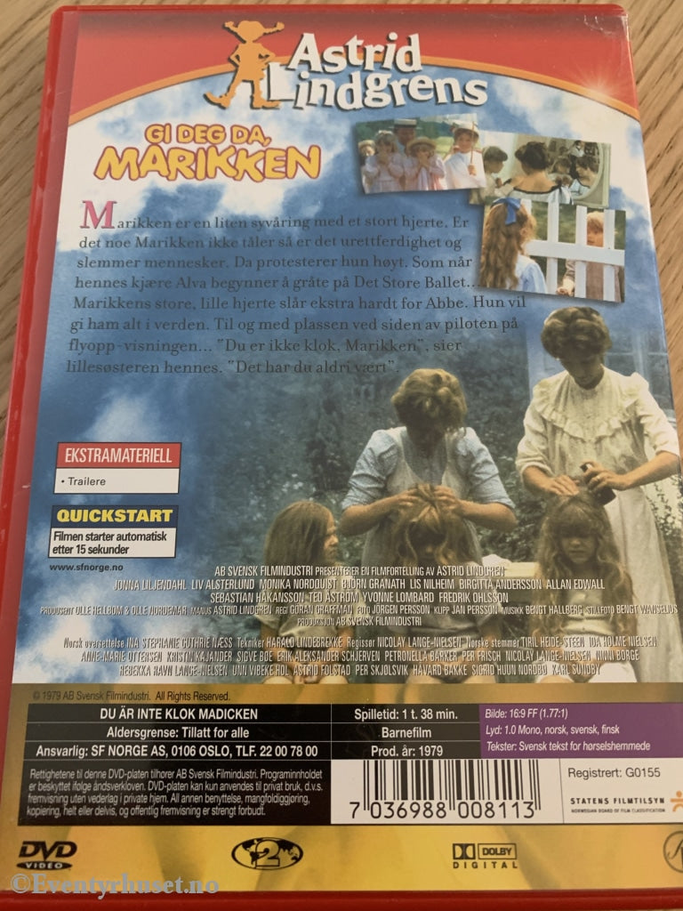 Astrid Lindgren. 1979. Gi Deg Da Marikken. Dvd. Dvd