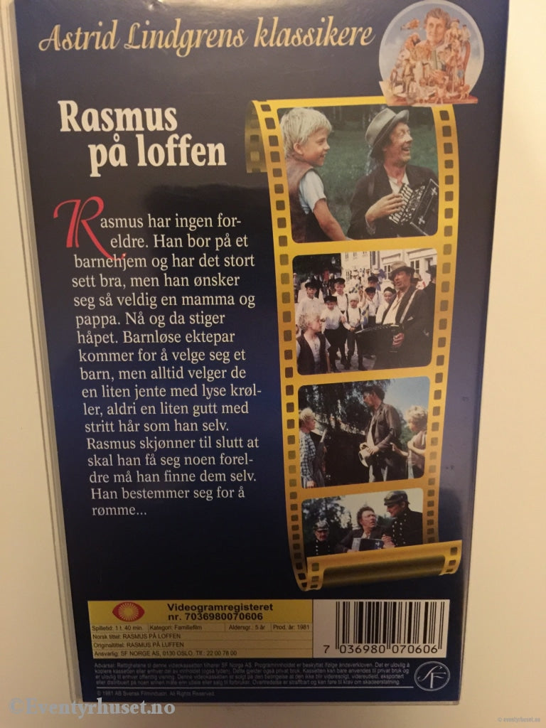 Astrid Lindgren. 1981. Rasmus På Loffen. Lindgrens Klassikere. Vhs. Vhs