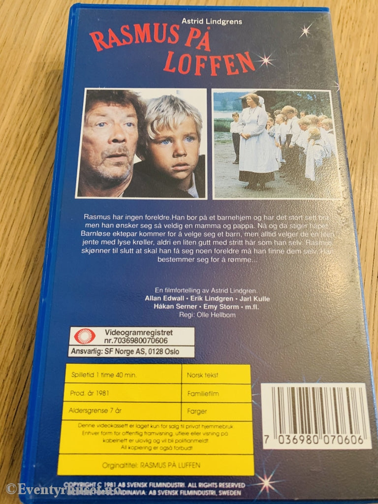 Astrid Lindgren. 1981. Rasmus På Loffen. Vhs. Vhs