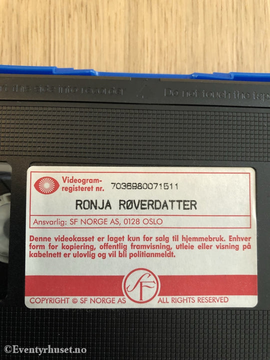 Astrid Lindgren. 1983. Ronja Røverdatter. Vhs. Vhs