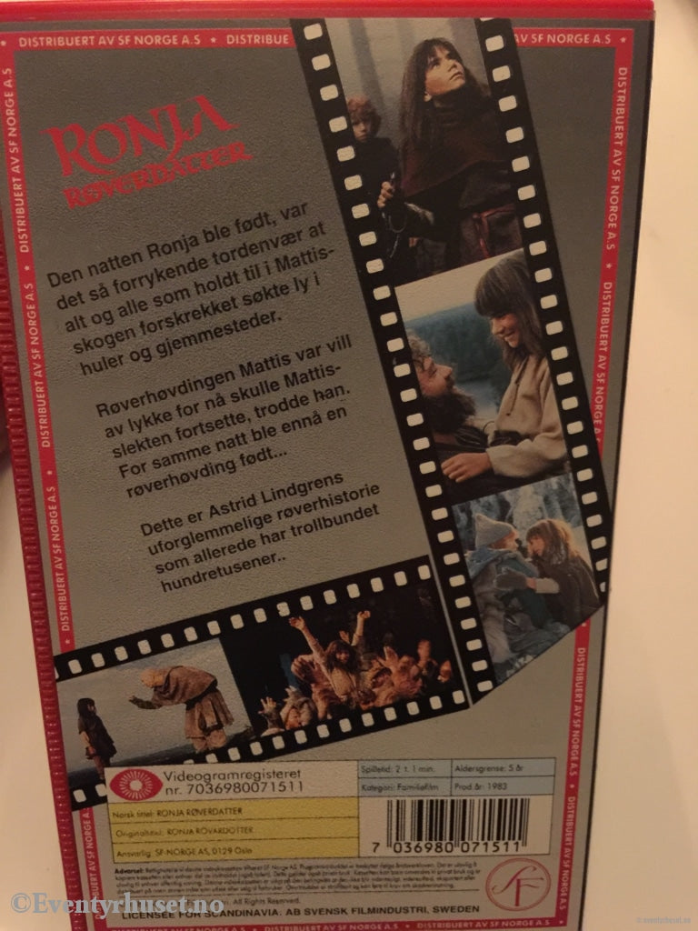 Astrid Lindgren. 1983. Ronja Røverdatter. Vhs. Vhs
