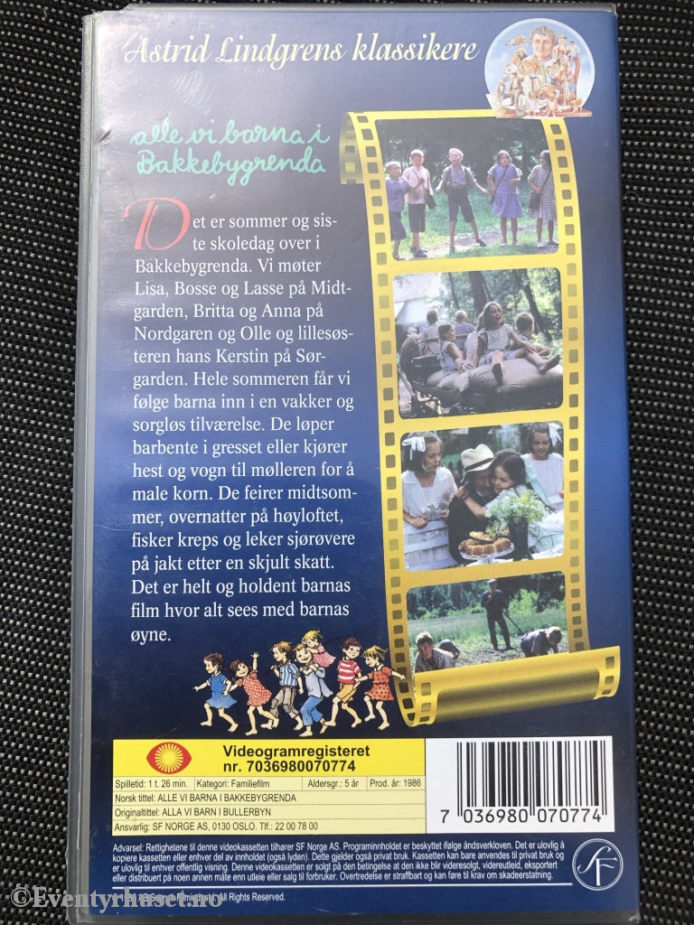 Astrid Lindgren. 1986. Alle Vi Barna I Bakkebygrenda. Vhs. Vhs