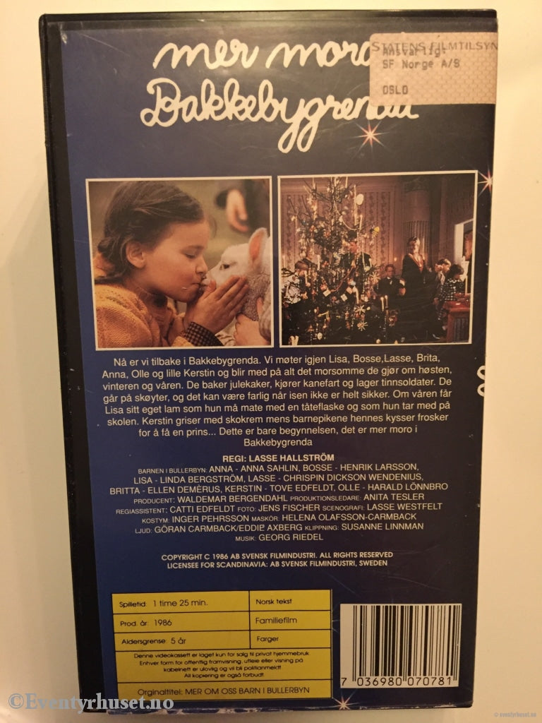 Astrid Lindgren. 1986. Mer Moro I Bakkebygrenda. Vhs. Vhs