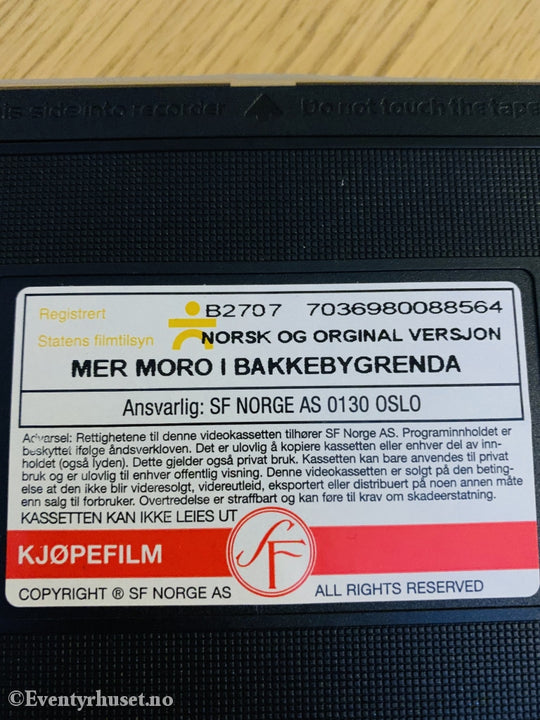 Astrid Lindgren. 1986. Mer Moro I Bakkebygrenda. Vhs Ny Plast!