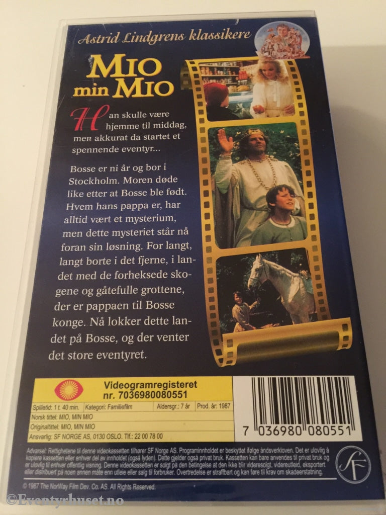 Astrid Lindgren. 1987. Mio Min Mio. Lindgrens Klassikere. Vhs. Vhs