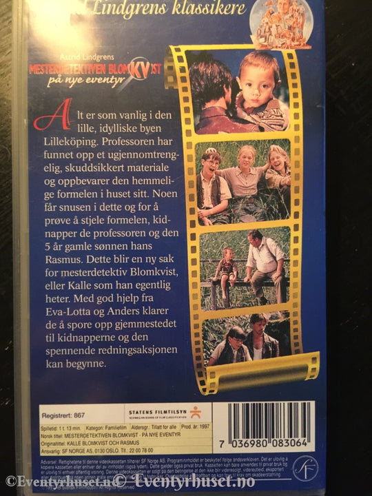 Astrid Lindgren. 1997. Mesterdetektiven Blomkvist - På Nye Eventyr. Vhs. Vhs