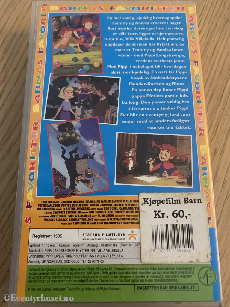 Pippi Langstrømpe Flytter Inn I Villa Villekulla. 1997. Vhs. Vhs