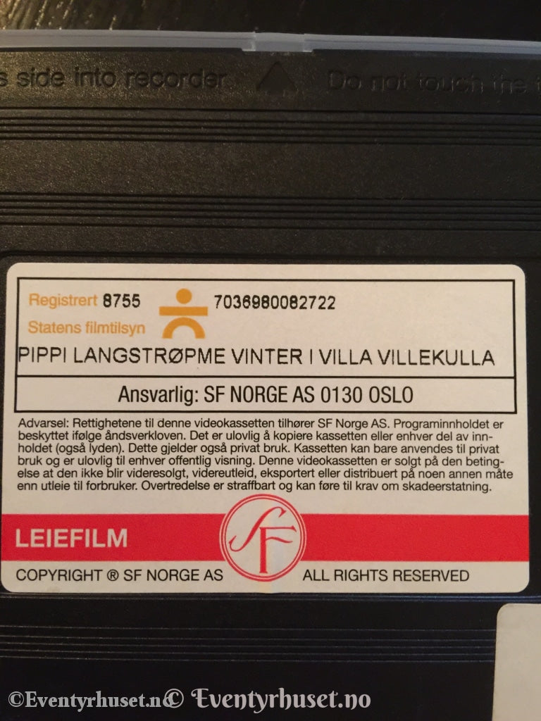 Astrid Lindgren. 1997. Pippi Langstrømpe - Vinter I Villa Villekulla. Vhs. Vhs