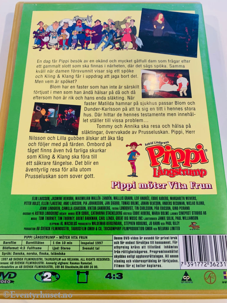 Astrid Lindgren. 1997. Pippi Långstrump Möter Vita Frun. Dvd. Svensk Utgave. Dvd