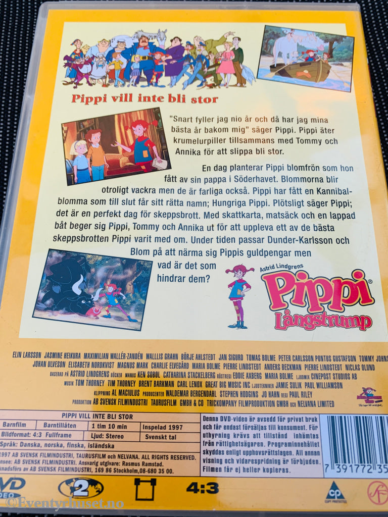 Astrid Lindgren. 1997. Pippi Långstrump vil interesse bli stor. 1997. DVD. Svensk utgave. DVD