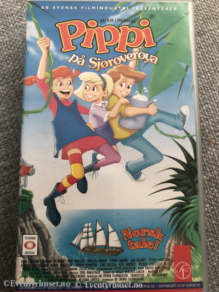 Astrid Lindgren. Pippi På Sjørøverøya. Vhs. Vhs