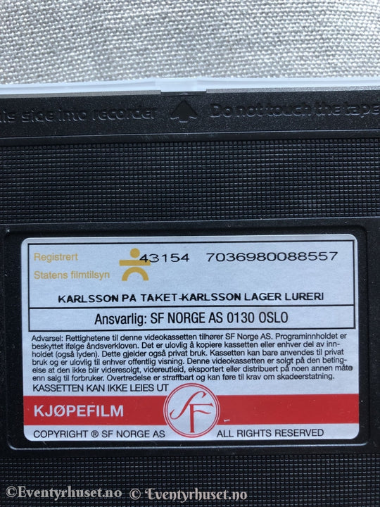 Astrid Lindgren. 2002. Karlsson Lager Lureri. Vhs. Vhs