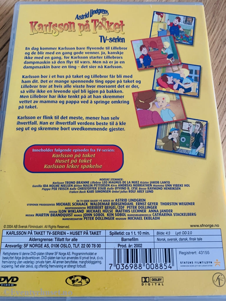Astrid Lindgren. 2002. Karlsson På Taket. Huset Dvd. Dvd