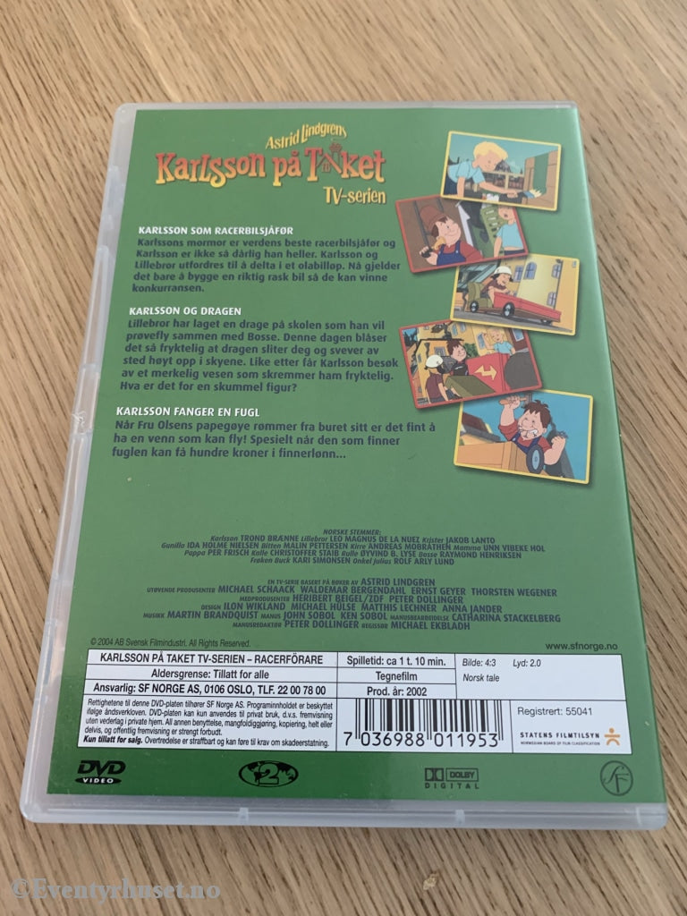 Astrid Lindgren. 2002. Karlsson På Taket. Olabilløpet. Dvd. Dvd