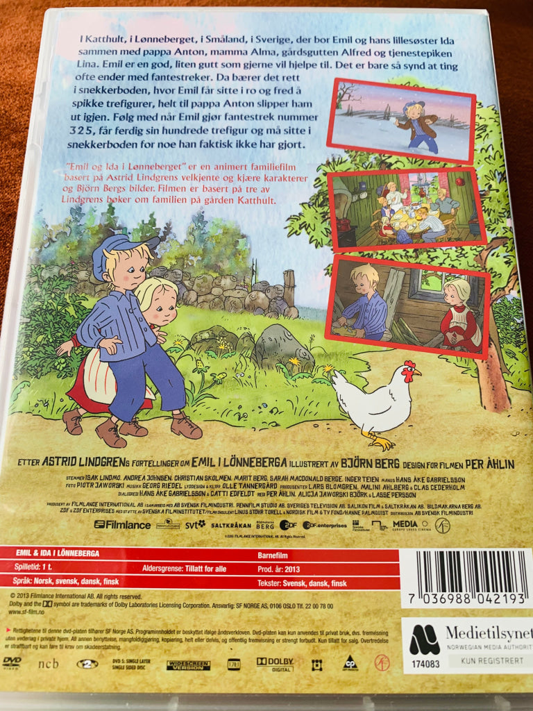Astrid Lindgren. Emil & Ida I Lønneberga. Dvd. Dvd