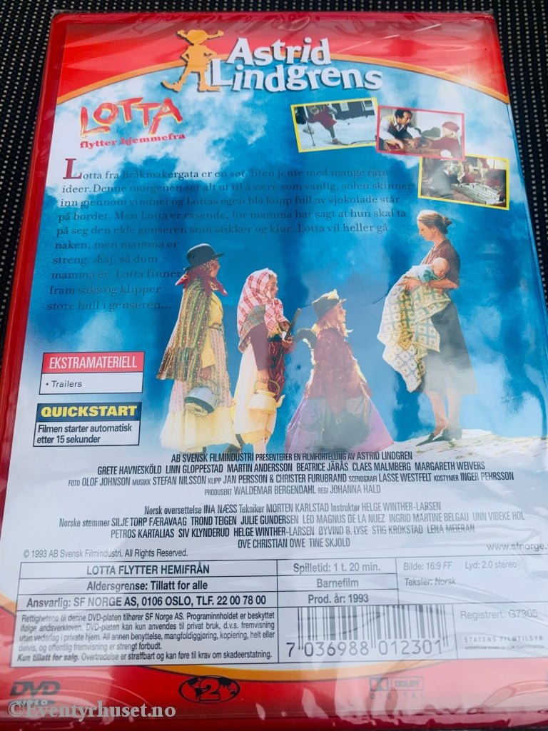 Astrid Lindgren. Lotta Flytter Hjemmefra. Dvd. Ny I Plast! Dvd