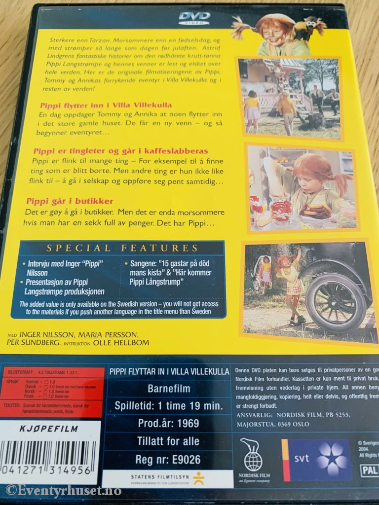 Astrid Lindgren. Pippi 1: Flytter Inn I Villa Villekulla Mfl. Dvd. Dvd