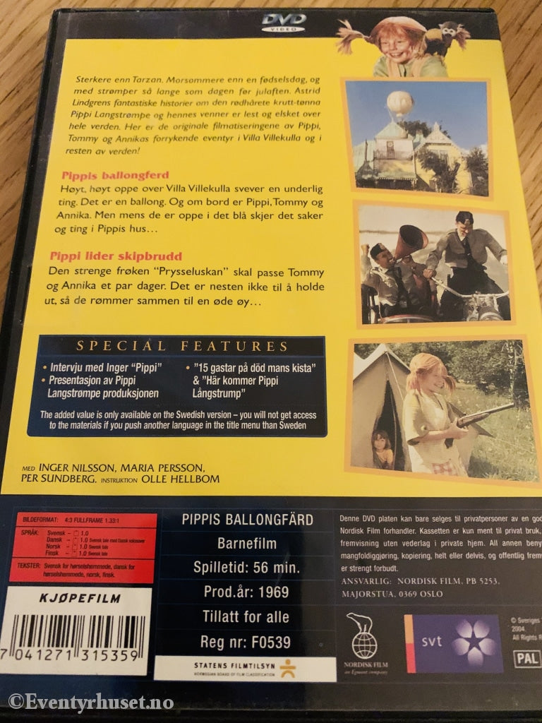Astrid Lindgren. Pippi 5: Pippis Ballongferd Mfl. Dvd. Dvd