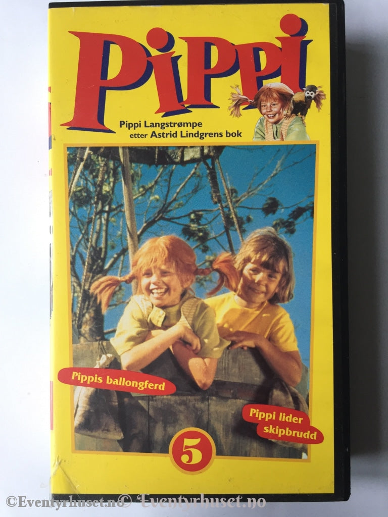 Astrid Lindgren. Pippi Langstrømpe Etter Lindgrens Bok. Vhs. Vhs