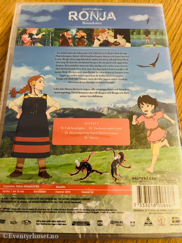 Astrid Lindgrens Ronja Røverdatter. Vol. 3. Dvd. Ny I Plast! Dvd