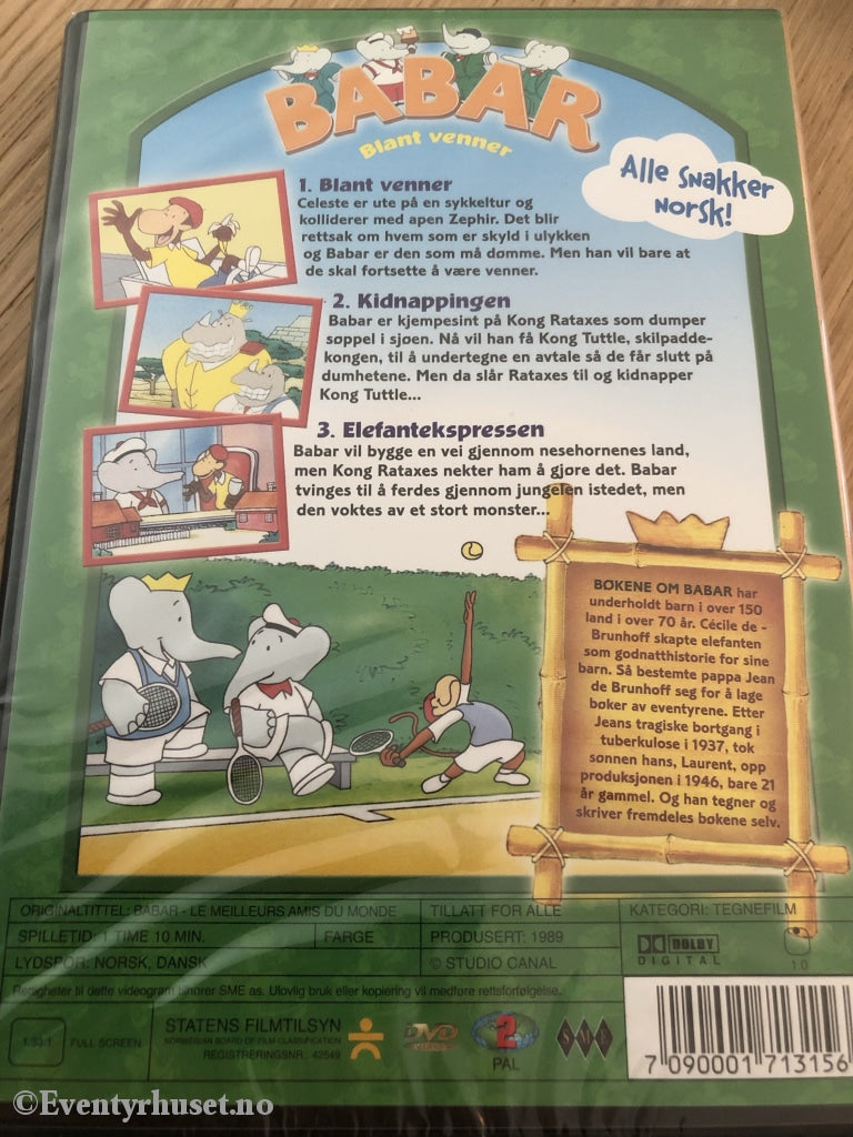 Babar. 1989. Blant Venner. Dvd. Ny I Plast! Dvd