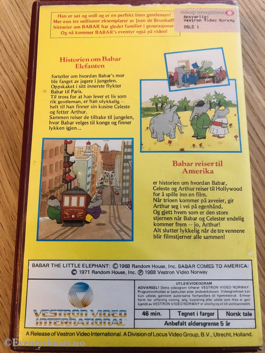 Babar Elefanten. 1988. Vhs Big Box.