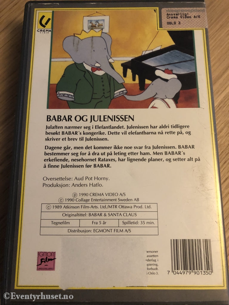 Babar Og Julenissen. 1989. Vhs Big Box.
