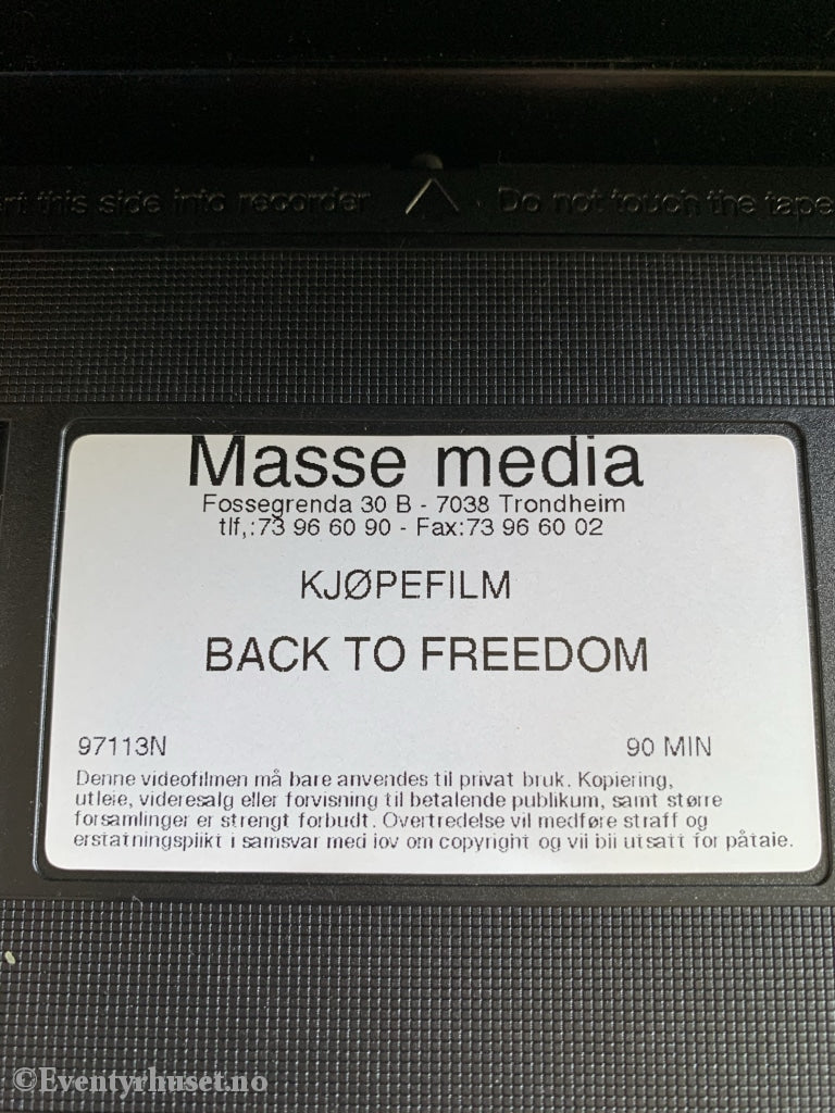 Back To Freedom. Vhs. Vhs