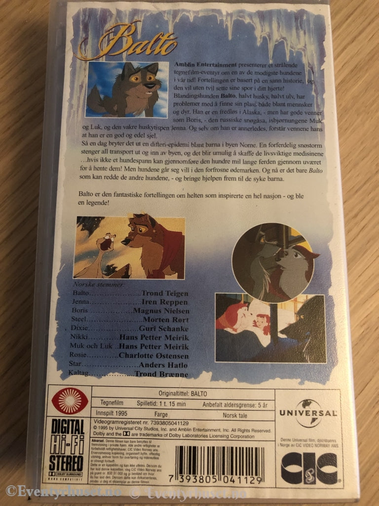 Balto. 1995. Vhs. Vhs