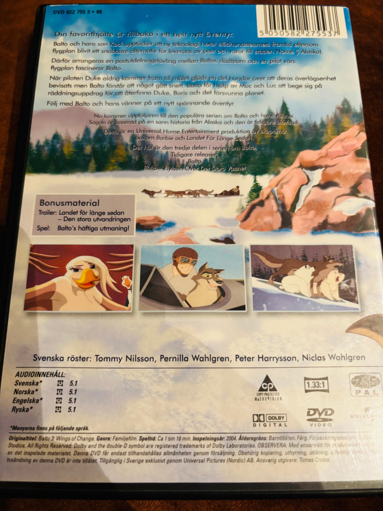 Balto – Förändringens vingar. DVD. Svensk utgave.