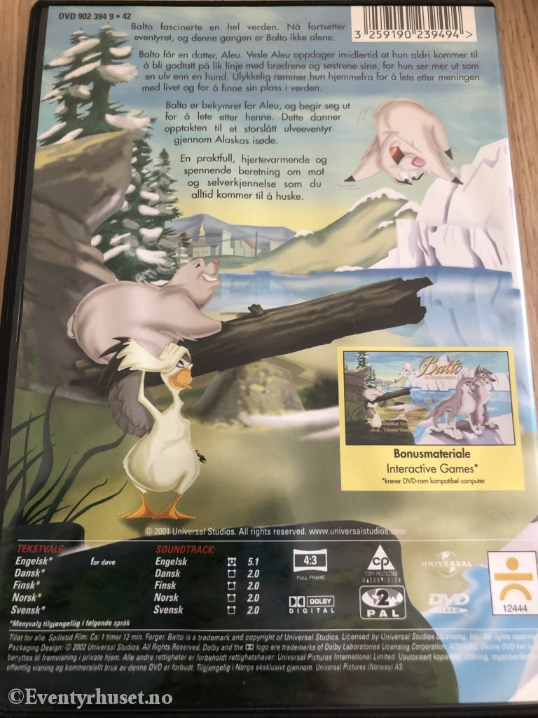 Balto Og Ulveflokken. 2001. Dvd. Dvd