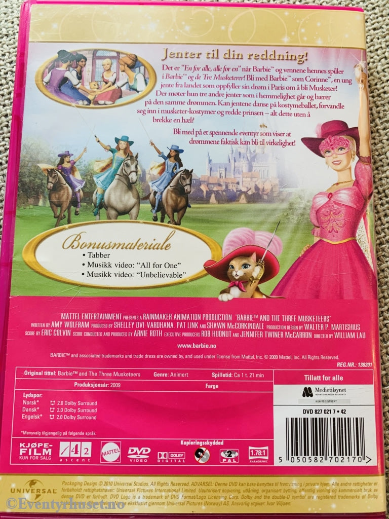 Barbie - De Tre Musketerer. 2009. Dvd. Dvd