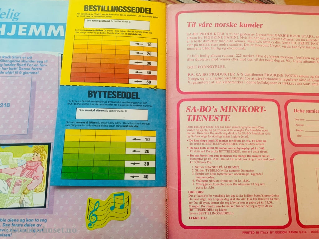 Barbie & The Rock Stars. Klistremerkealbum Med Mange Klistremerker I Albumet!