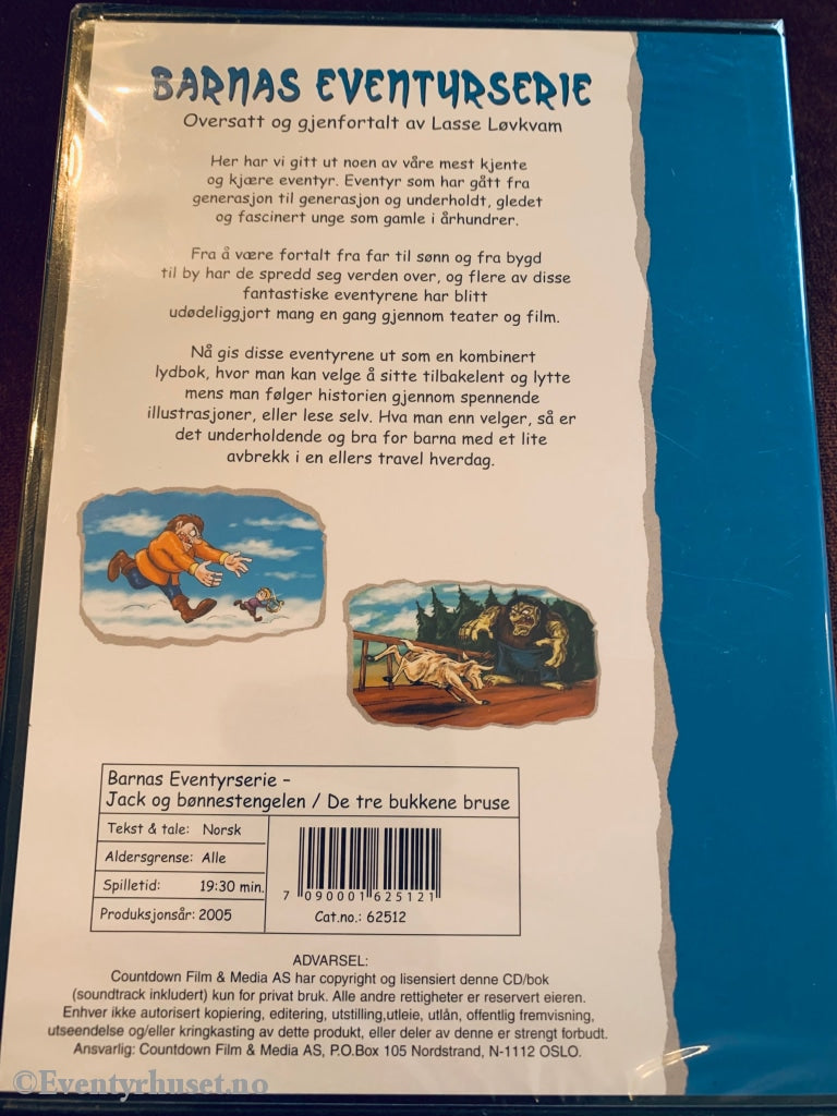 Barnas Eventyrserie - Jack Og Bønnestengelen / De Tre Bukkene Bruse (Asbjørnsen & Moe). Cd+Bok. Lytt