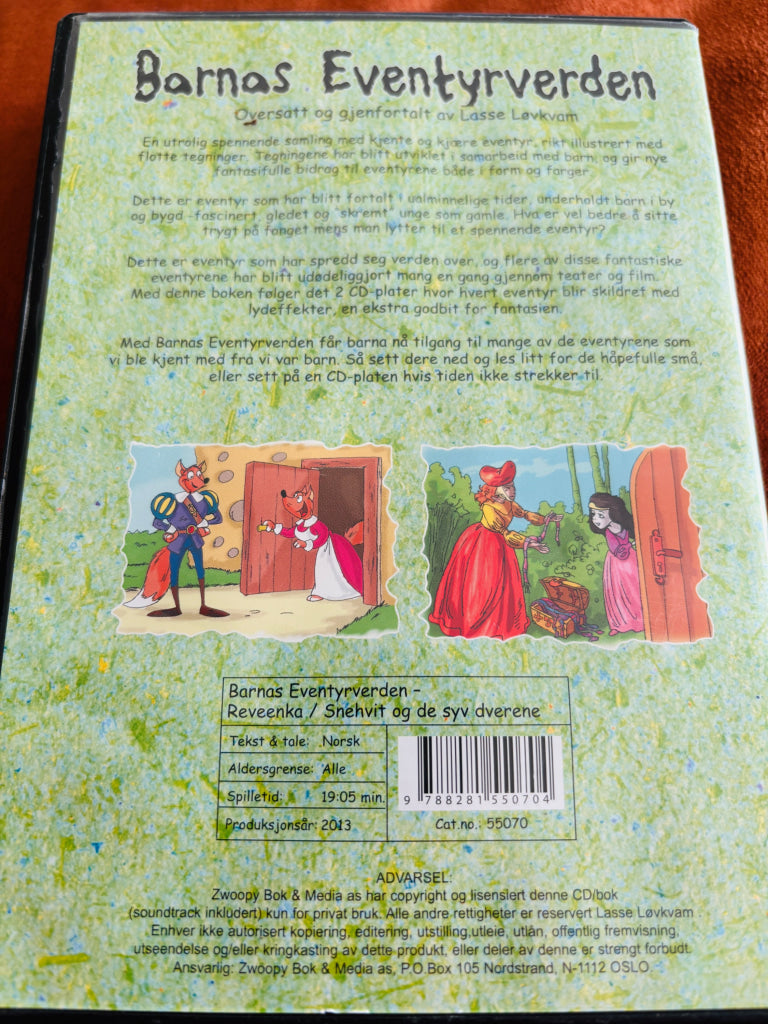Barnas Eventyrverden – Reveenka / Snehvit og de syv dvergene. Lydbok på CD.