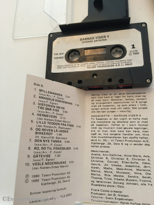 Barnas Viser 4. 1980. Kassett. Kassett (Mc)