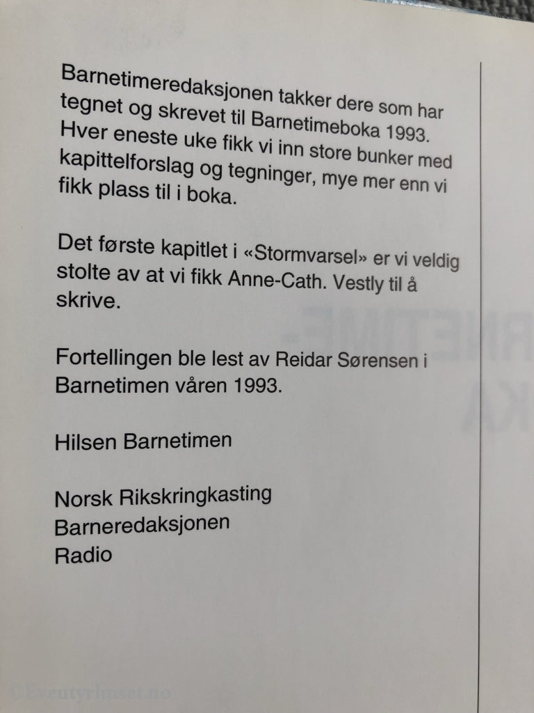 Barnetimeboka. 1993. Sangbok