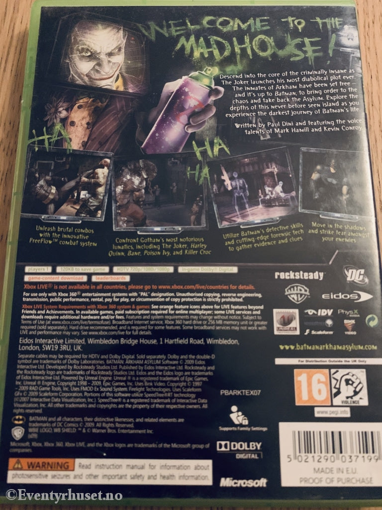 Batman - Arkham Asylum. Xbox 360.