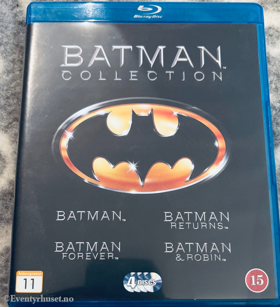 Batman Collection (Batman 1989, Returns 1992, Forever 1995, & Robin 1997). Blu-ray.