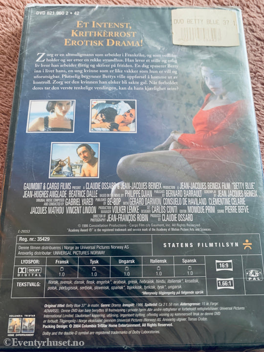 Betty Blue (1986). DVD. Ny i plast!