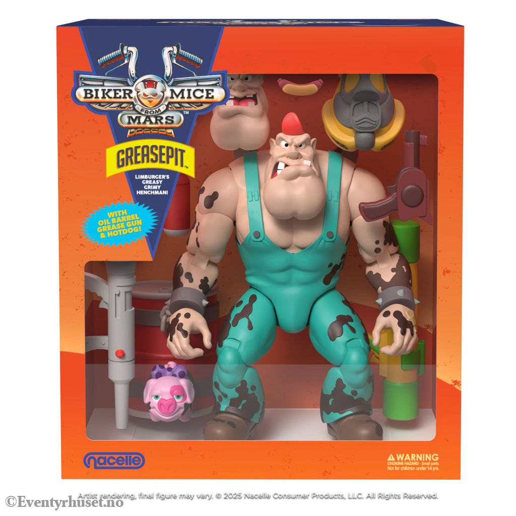 Biker Mice From Mars Action Figure Greasepit 18 cm. Mint In Sealed Box (MISB)! Actionfigur