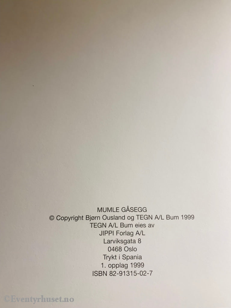 Bjørn Ousland. Mumle Gåsegg - Fritt Etter Asbjørnsen Og Moe. 1999. Tegneseriebok. Fortelling