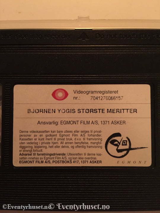 Bjørnen Yogis Største Meritter. 1991. Vhs. Vhs