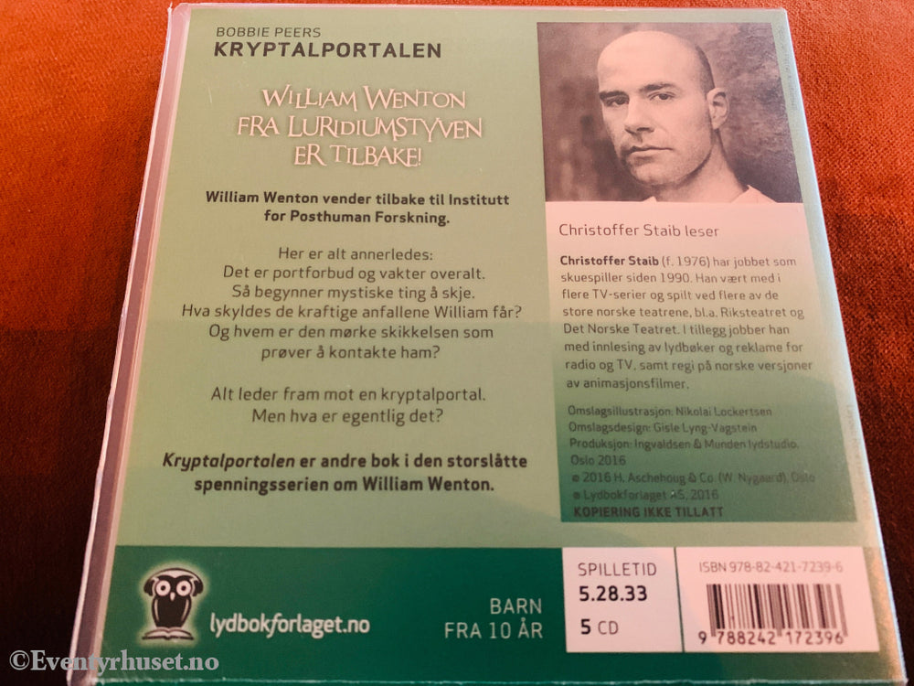 Bobbie Peers. William Wenton: Kryptalportalen. 2017. Lydbok på CD.